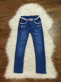 Фірмові джинси з вишивкою і мереживом для дівчинки 7-8 років-Topolino