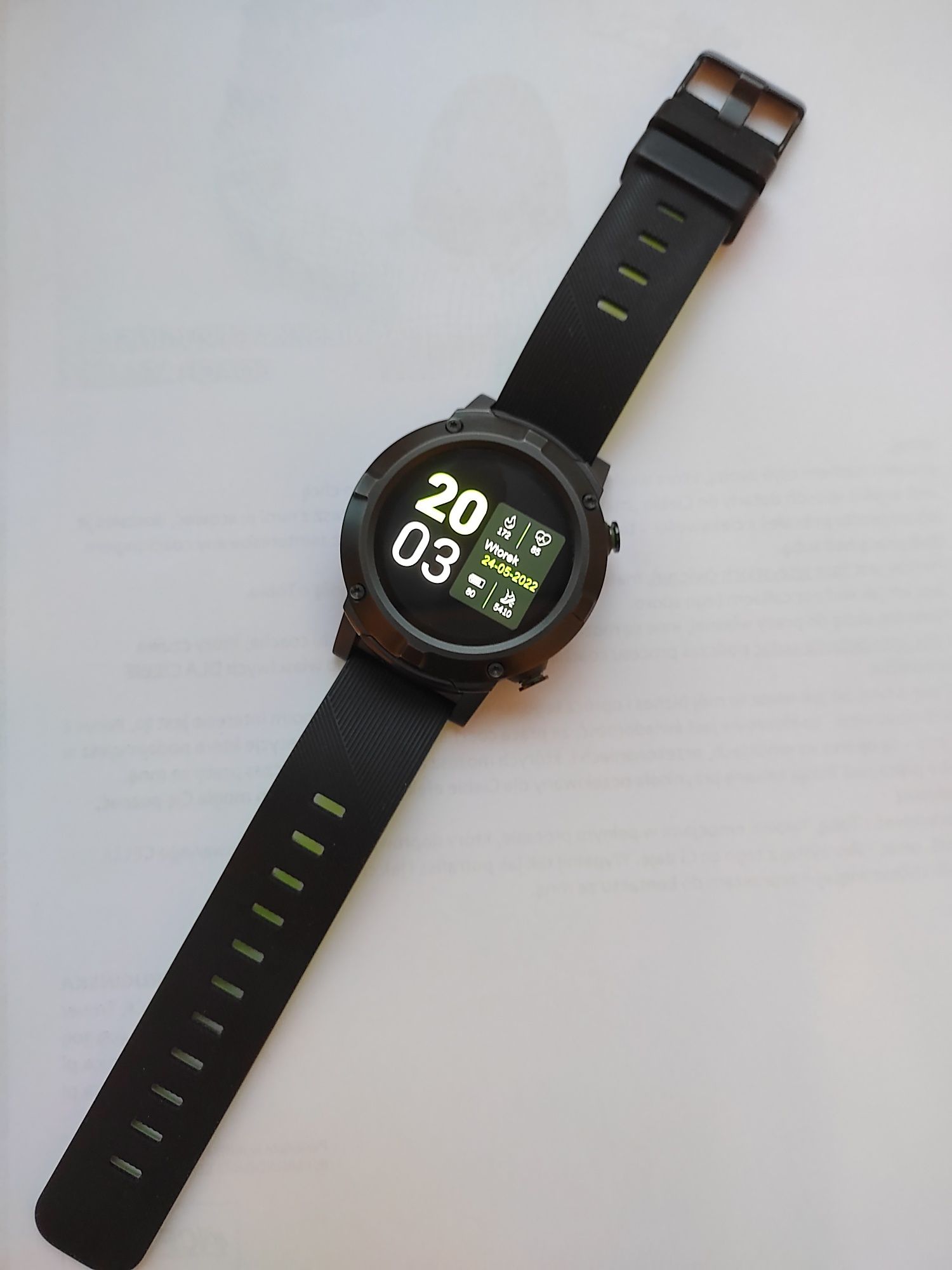 Smartwatch Motus AMOLED czarny Android GPS