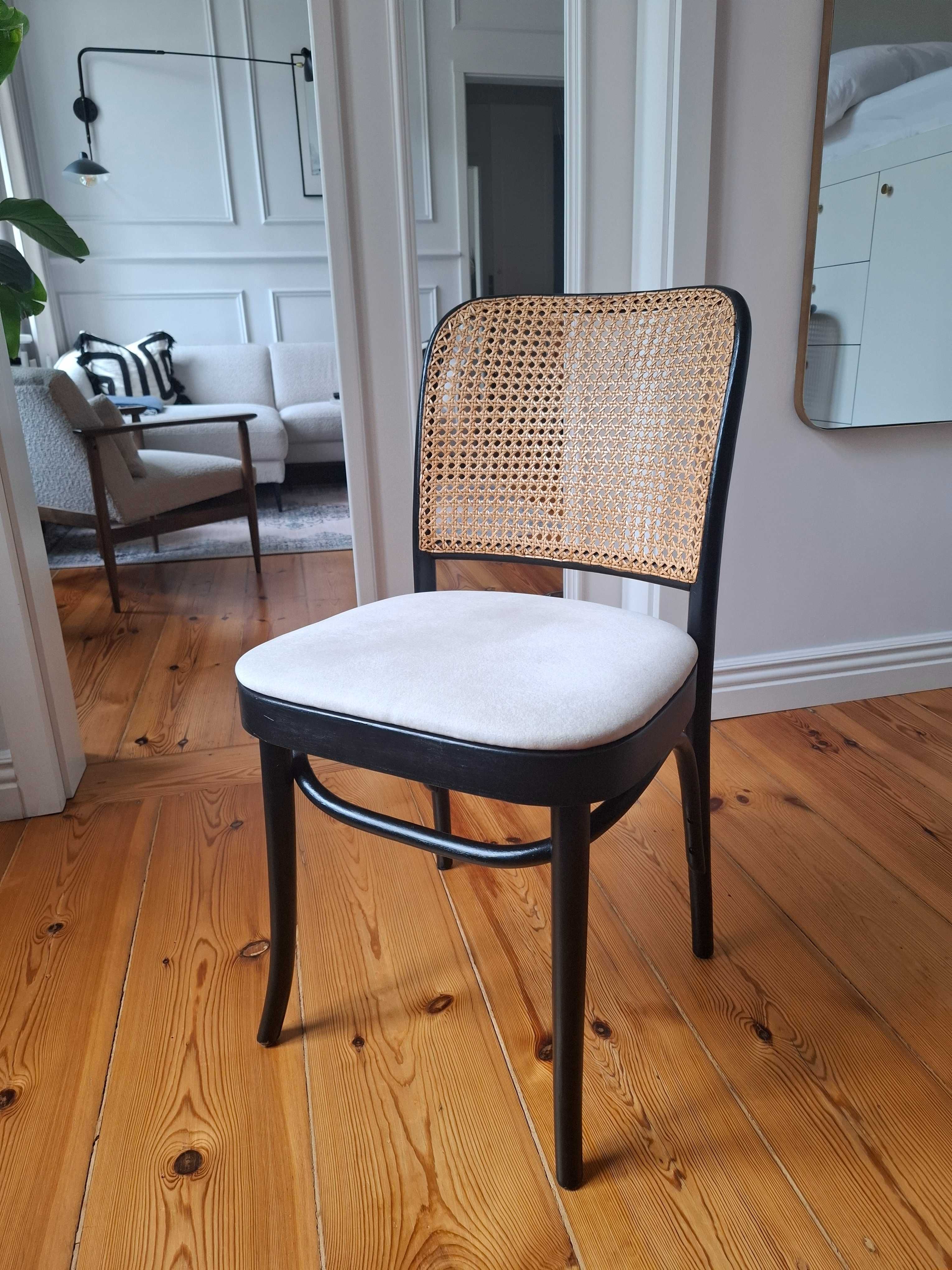 Krzesło gięte, bukowe, Thonet, plecionka wiedeńska