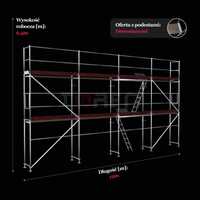 Nowe rusztowanie elewacyjne Pletak, pow. rob. 76.8m2 Pełne bhp