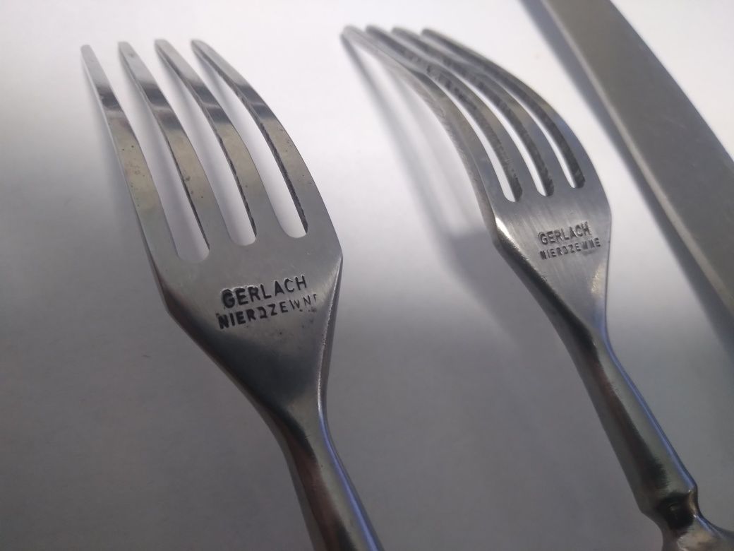 Zestaw sztućców  Gerlach bakelit 3 sztuki Prl
