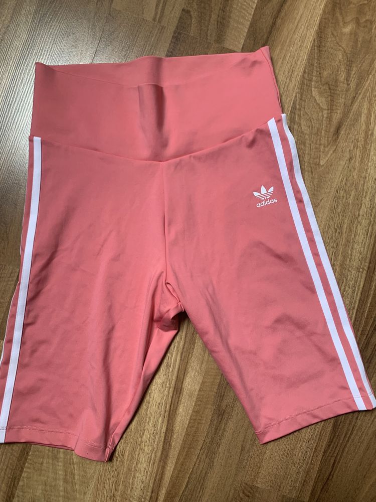 Legginy krotki kolarki koralowe adidas 3 stripes L