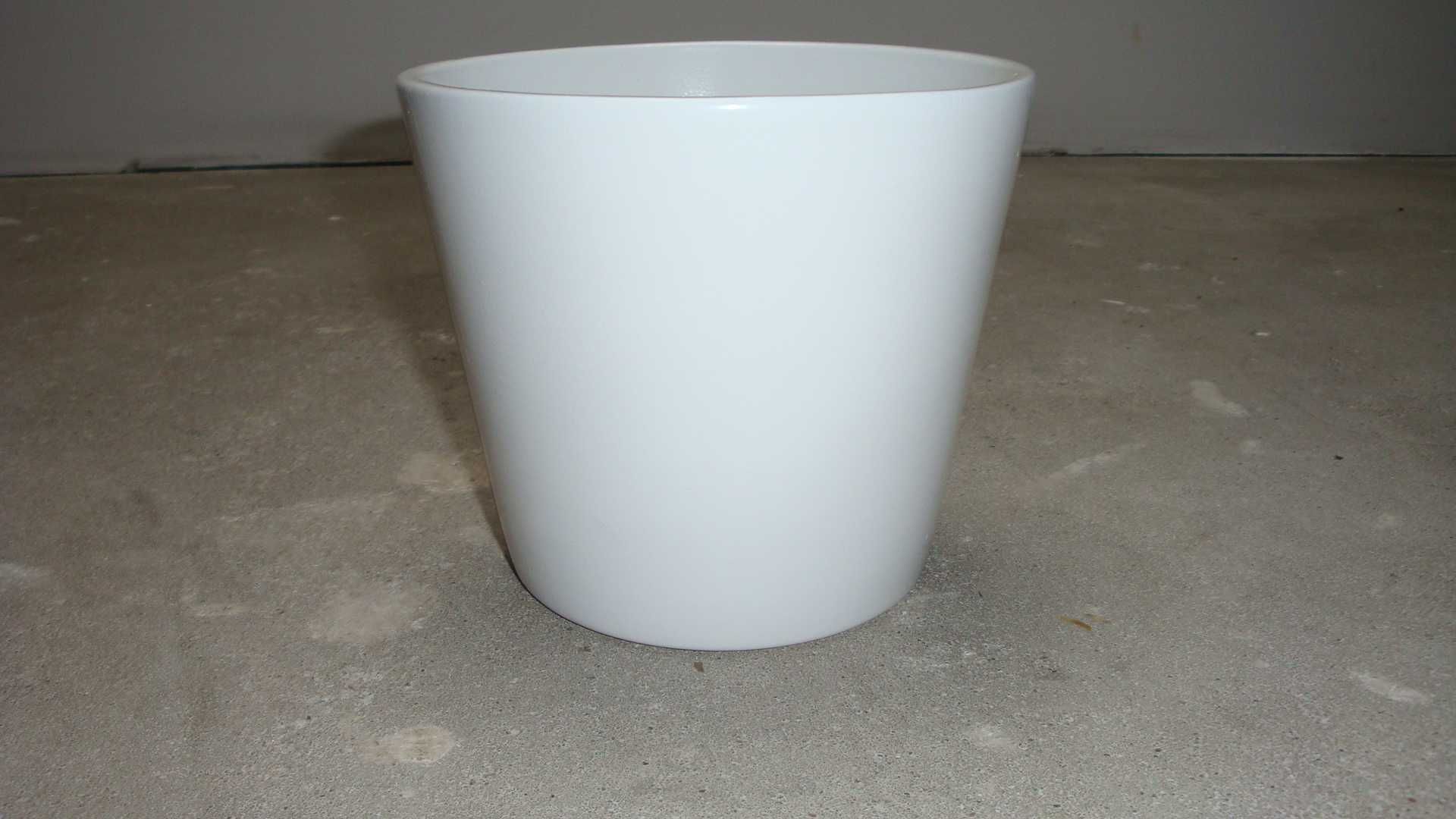 ceramiczna biała doniczka/ biała donica 13 X 15
