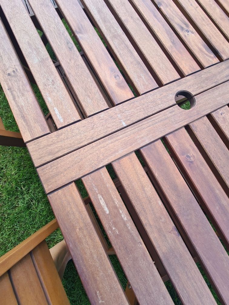 Zestaw mebli ogrodowych  ikea applaro i 8 krzeseł drewno