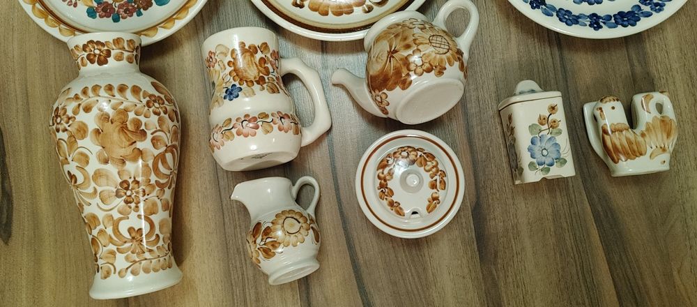 Ceramika Włocławek. talerze . wazon .dzbank. Cukiernica. Solniczka