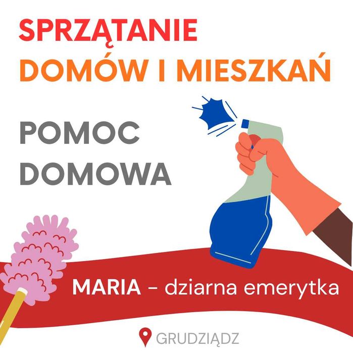 Sprzątanie domów i mieszkań Grudziądz – Maria - dziarna emerytka