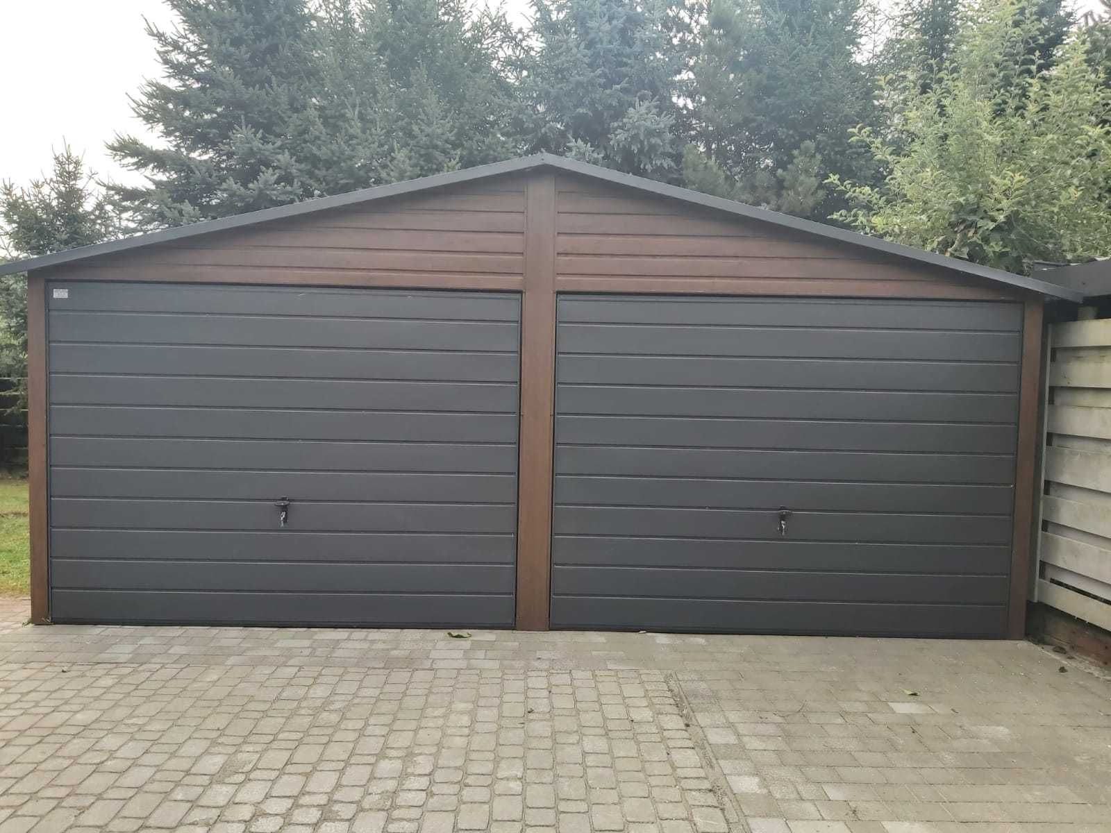 Garaż blaszany 3,5x5 PREMIUM ORZECH Garaże CAŁY KRAJ SZYBKI TERMIN rat