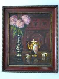 Картина "Натюрморт с хризантемами" в раме