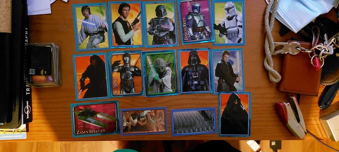 Star wars cromos e películas