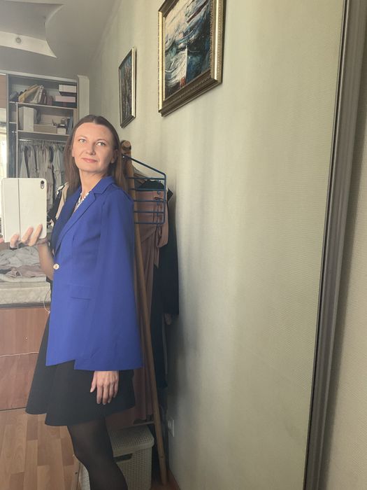 Піджак жилетка синій електрик