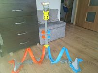 HOT WHEELS zestaw torów podwójna pętla MEGA WIEŻA 80CM plus Autko