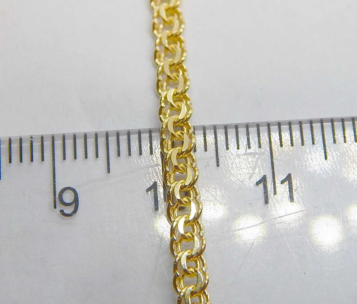 złoty łańcuszek naszyjnik splot garibaldi  złoto pr 585 waga 10,4