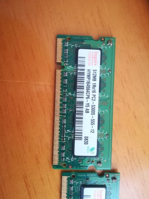 Memórias para portátil 512MB DDR2 PC2-5300S NOVAS Marca HYNIX