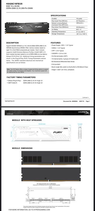 Kingston HyperX 2x8 16GB DDR4