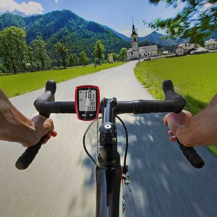 Licznik rowerowy bezprzewodowy termometr tryb noc PRĘDKOŚCIOMIERZ LCD