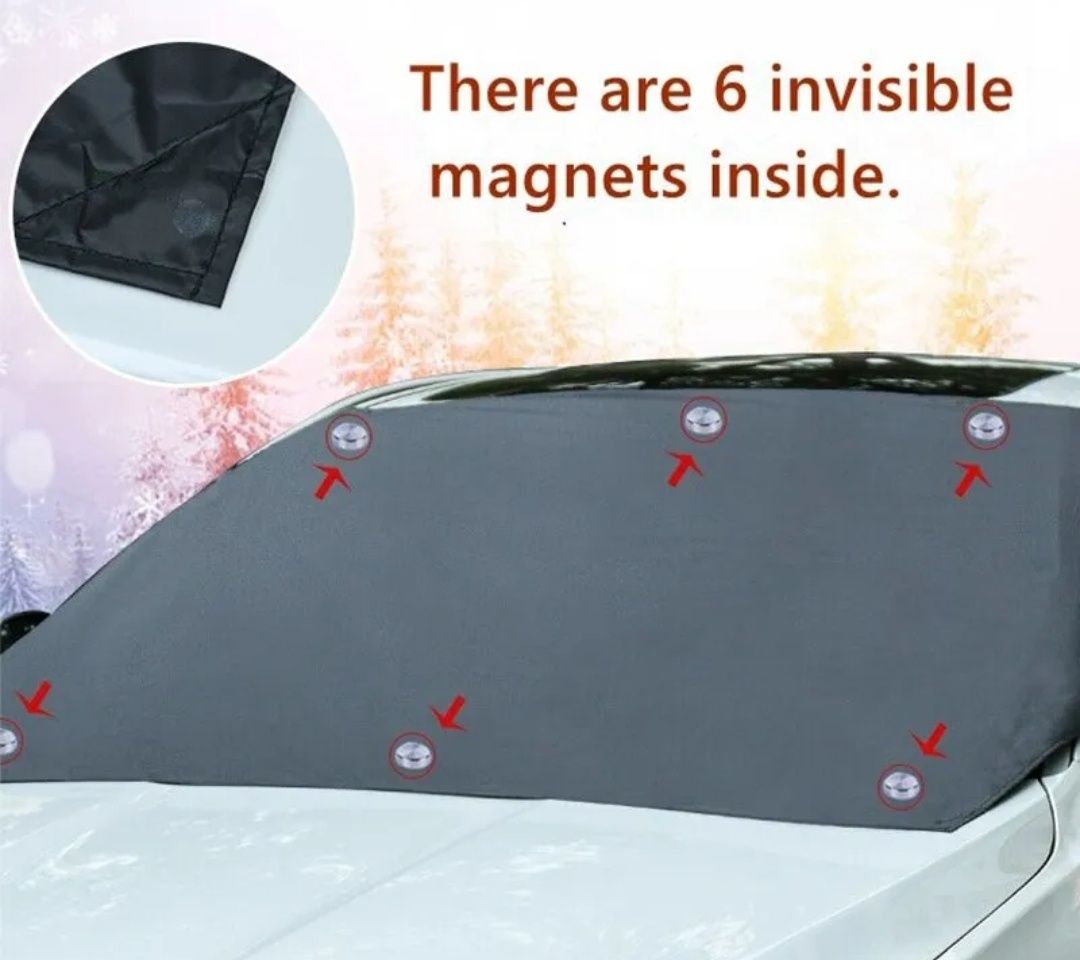 Чехол на магнітах для захисту лобового скла автомобіля.