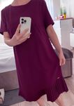 Sukienka falbana fioletowa plisowana mini XL XXL 50