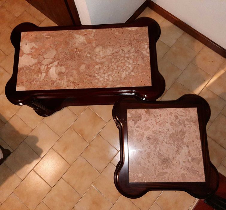 Conjunto de mesas de centro e canto para sala de estar