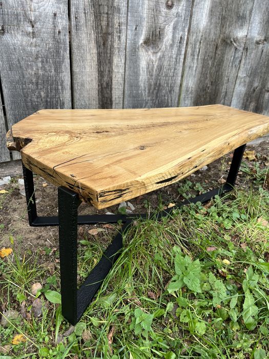 Stolik kawowy, ława dębowa, loftowy stolik do salonu, monolit dębowy