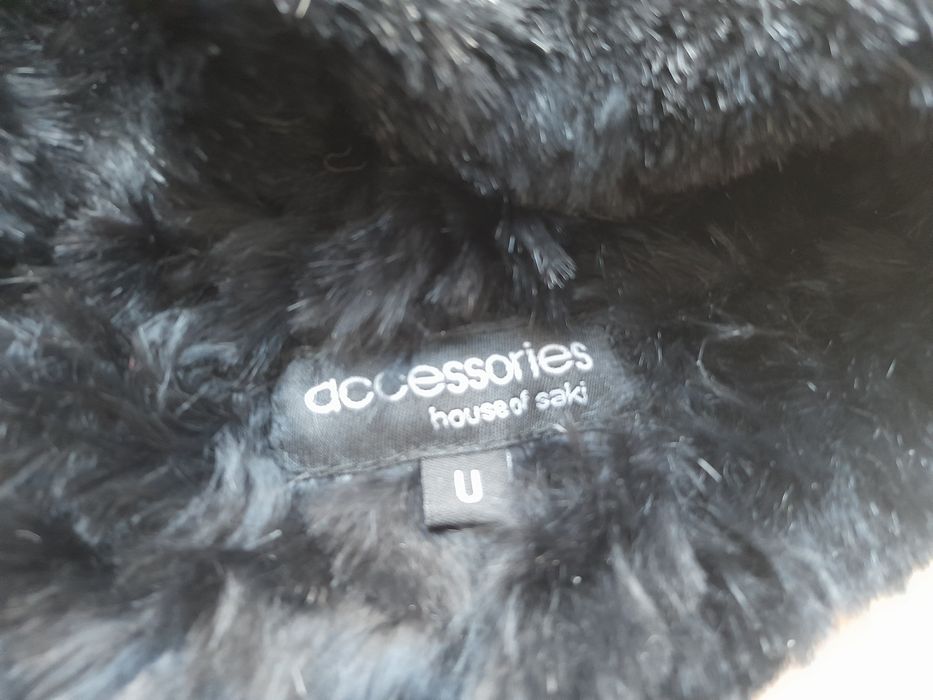 Czapka czarna futro naturalne królika house of saki zimowa jak ochnik