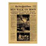 B. DUŻY piękny plakat vintage CZŁOWIEK NA KSIĘŻYCU New York Times