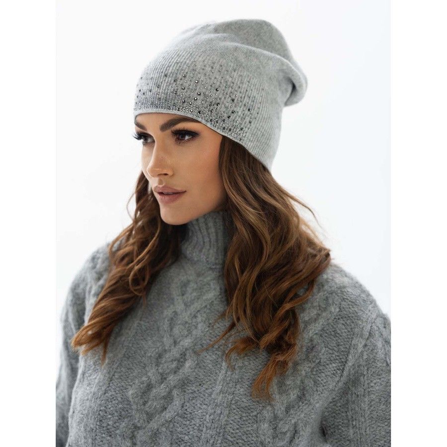 ciepła czapka beanie z błyszczącymi kryształkami - peterson