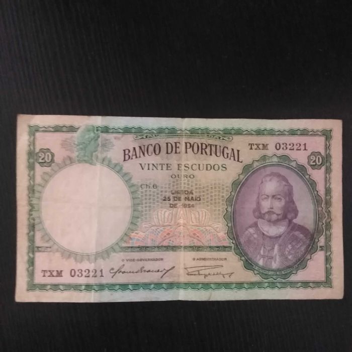 Nota 1954 ch. 6 vinte escudos