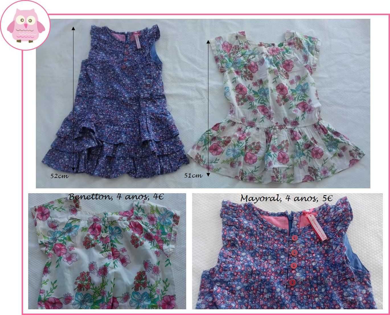 3-4Anos Menina Primavera/Verão - Saias e vestidos