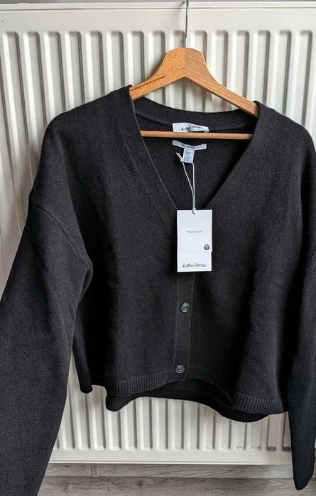 Nowy sweter na guziki wełniany kardigan oversize 100% wełna