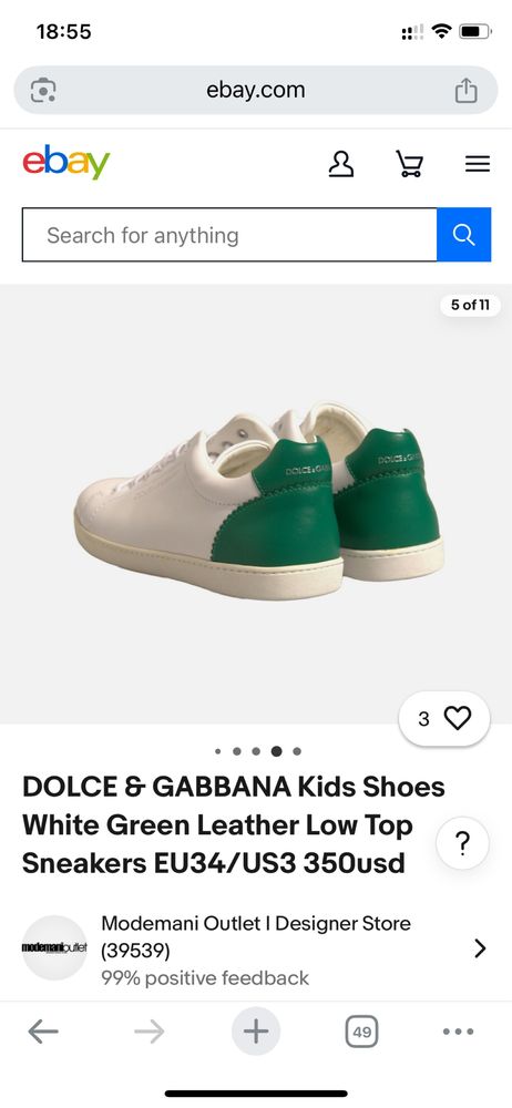 damskie trampki Dolce & Gabbana Bambino 36-37