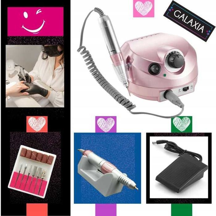 Mocna Frezarka do Paznokci 65W Frezy Profesjonalna Manicure i Pedicure