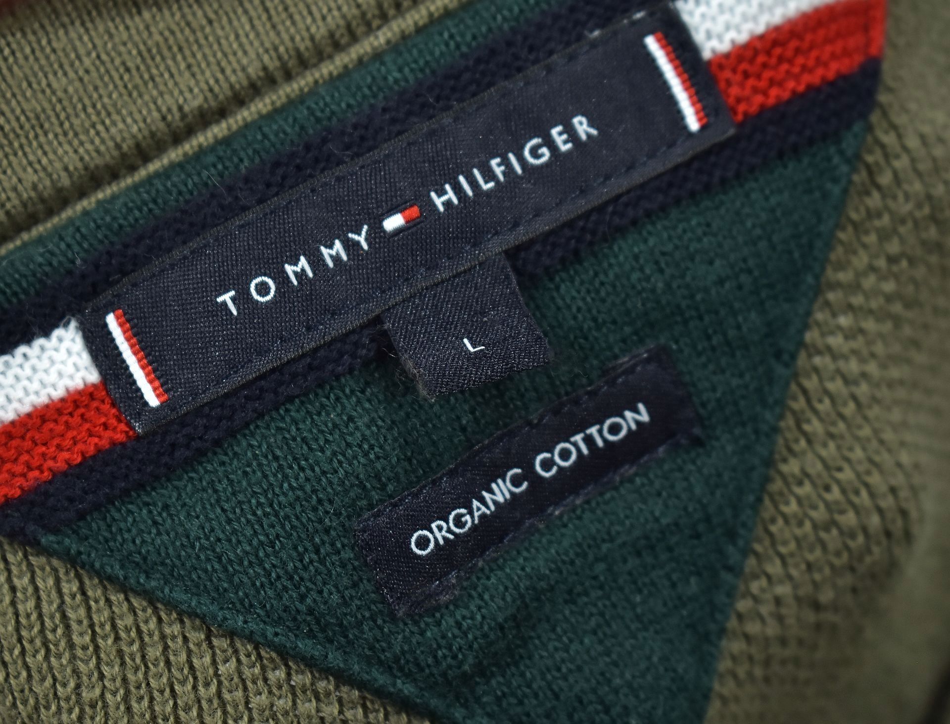 TOMMY HILFIGER Organic Cotton Sweter Męski / L