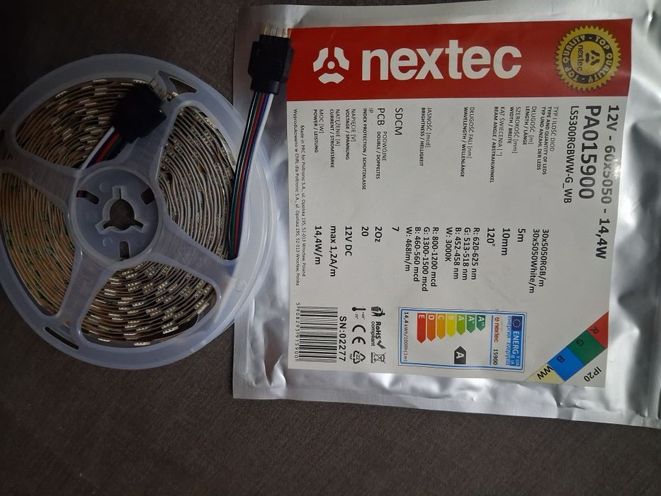 ** tasma led Nextec 5m PA015900 cirply bialy 12v 60x5050 *** Tanioo