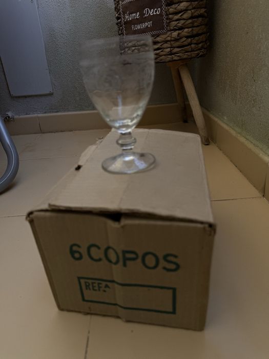 Conjunto 6 Copos + 6 Taças IVIMA Marinha Grande (NOVOS)