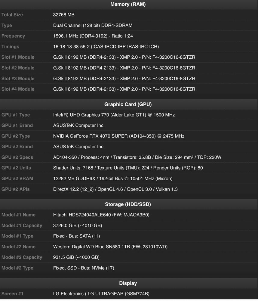 Komputer+monitor i7 12700T 4070 super Lg34’