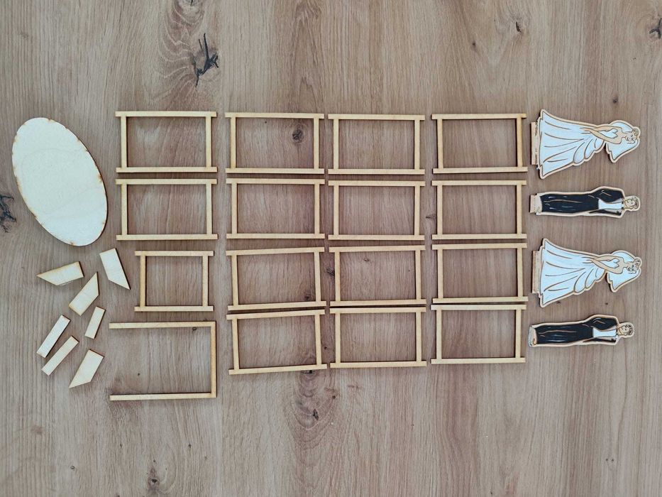 Drewniany domek na koperty ślubne / Pudełko na koperty ślubne