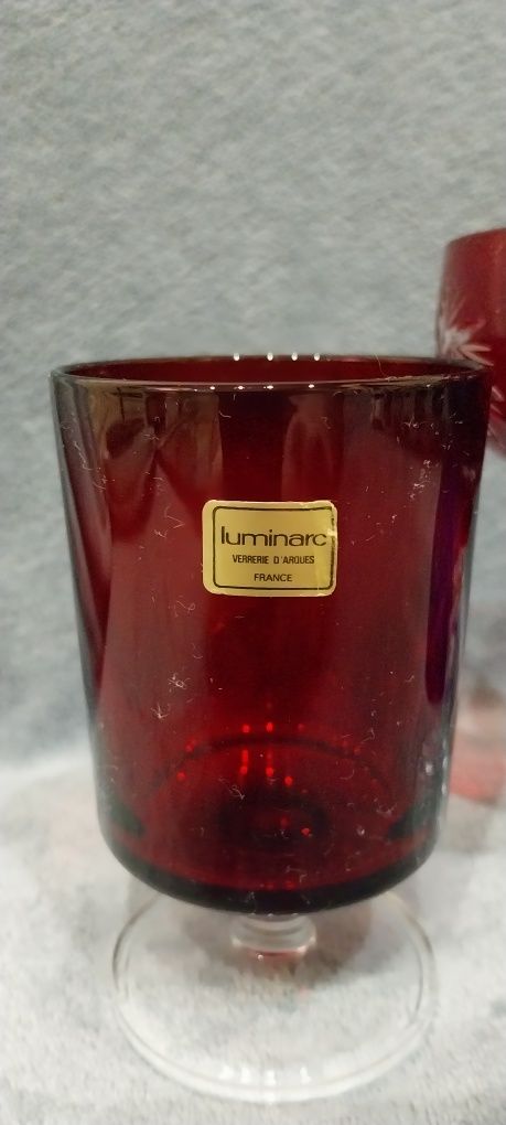 Luminarc szklanka i 2 krysztaly kolor