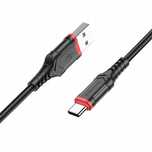 KABEL w splocie nylonowym USB na Typ C - 3A 1 m czarny BX67