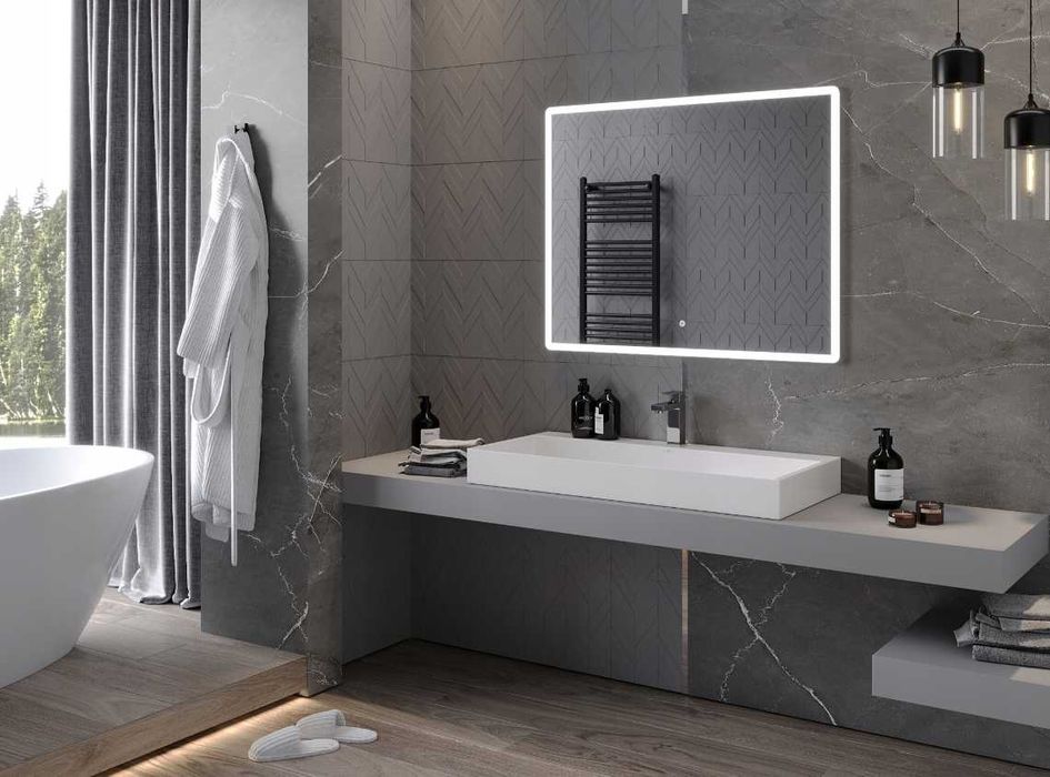 Lustro LED 100x80 cm – Podświetlane, Antypara, Łazienkowe GIGANT NOWE
