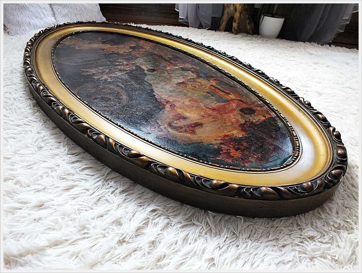 Duży Stary Obraz H. Zatzka Oleodruk z lat 20' 133x70cm Zabytek!