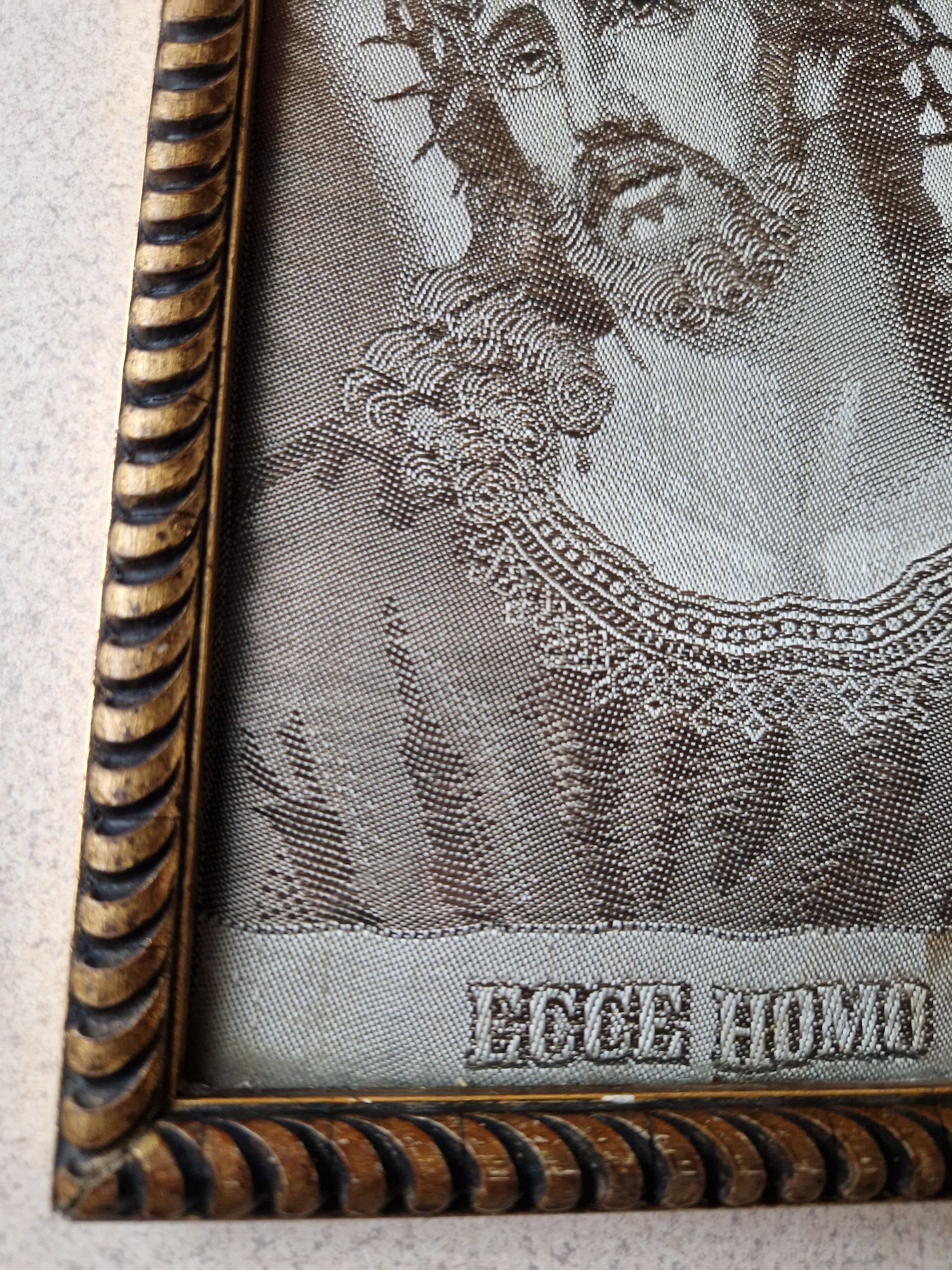 Stary obraz Jezusa ecce homo , żakard '