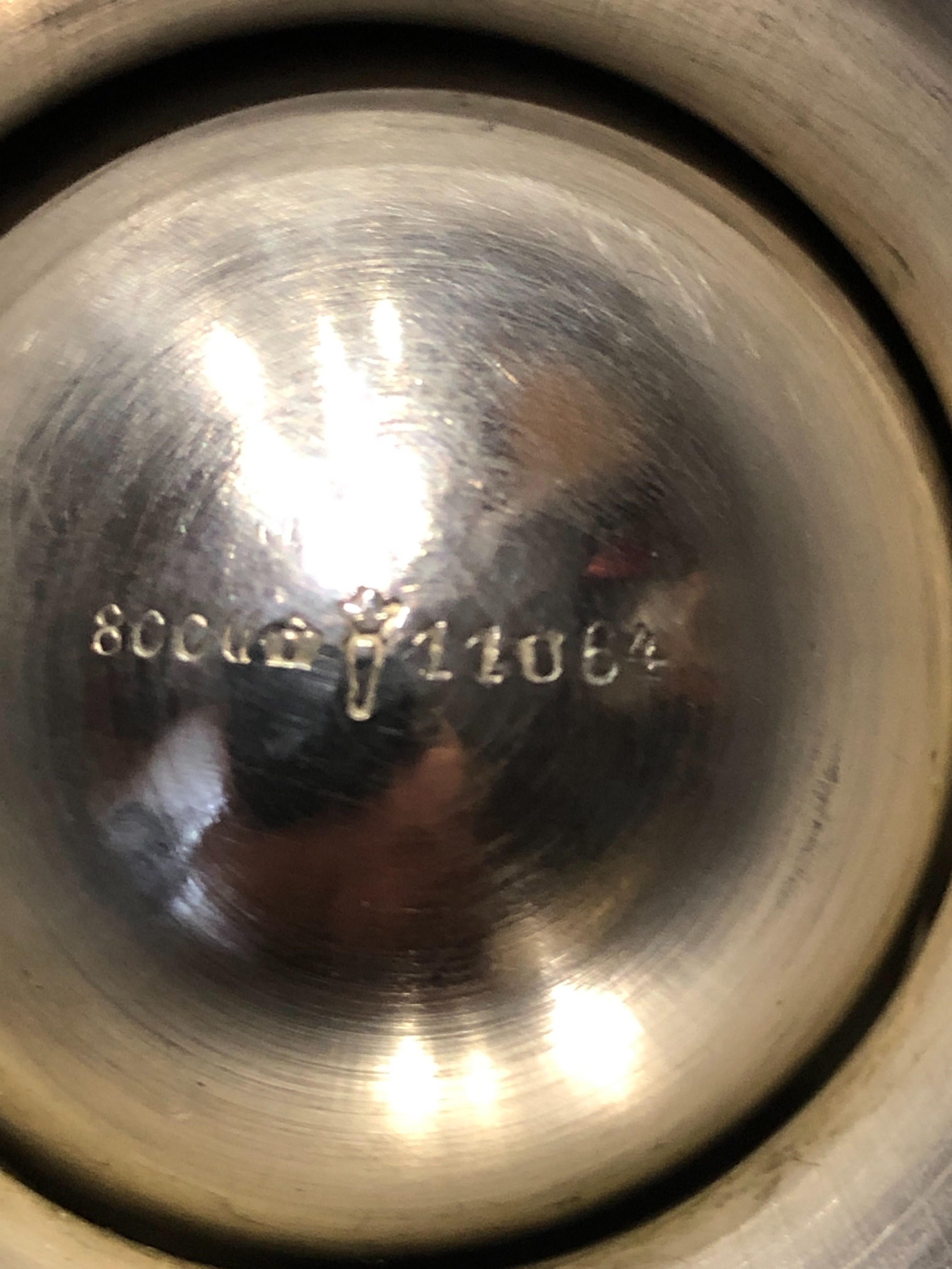 Srebrny komplet do jajka w kasecie Pr 800 Bremer Niemcy 1920r