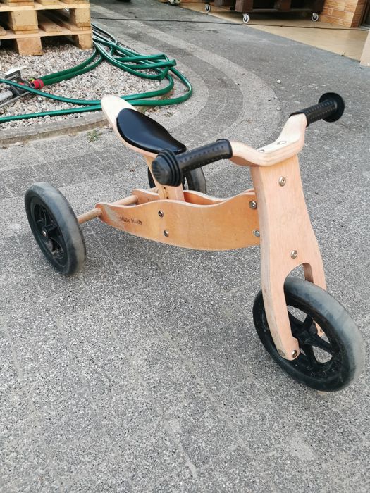 Rowerek drewniany trzykołowy dla dzieci biegowy rower Milly Mally