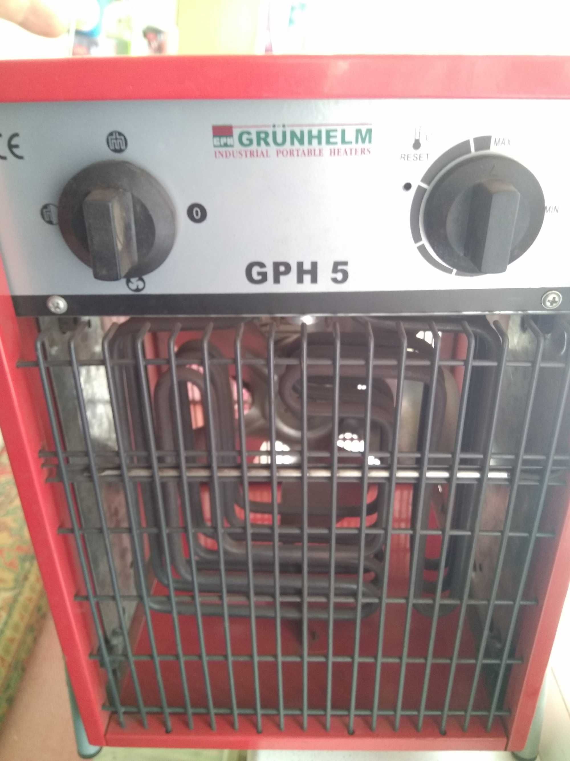 Тепловентилятор, обогреватель. Grunhelm 2.5-5 kW. 380V.