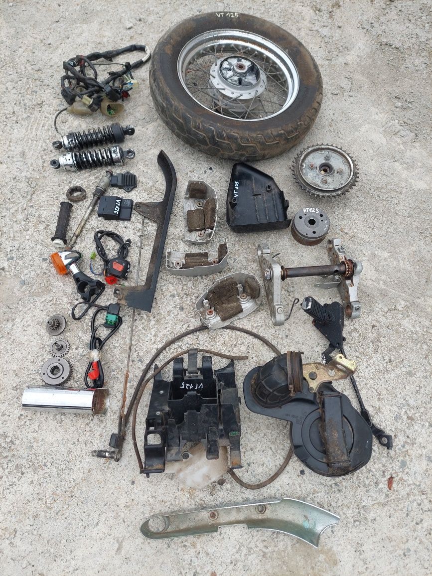 Honda shadow vt 125 koło moduł dekiel instalacja półki set chrom sprzę