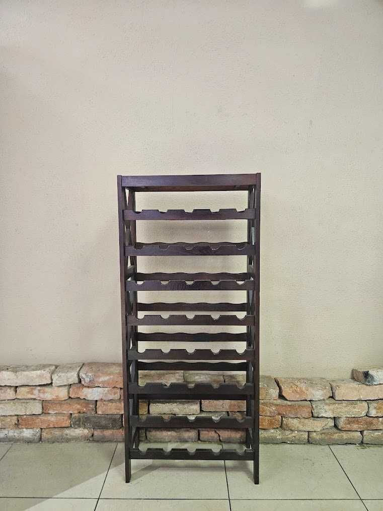 Regał na wino drewniany 125 cm – do domu, restauracji, baru
