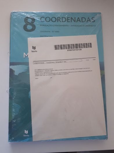 Coordenadas, geografia 8°ano, novo! Portes incluídos.