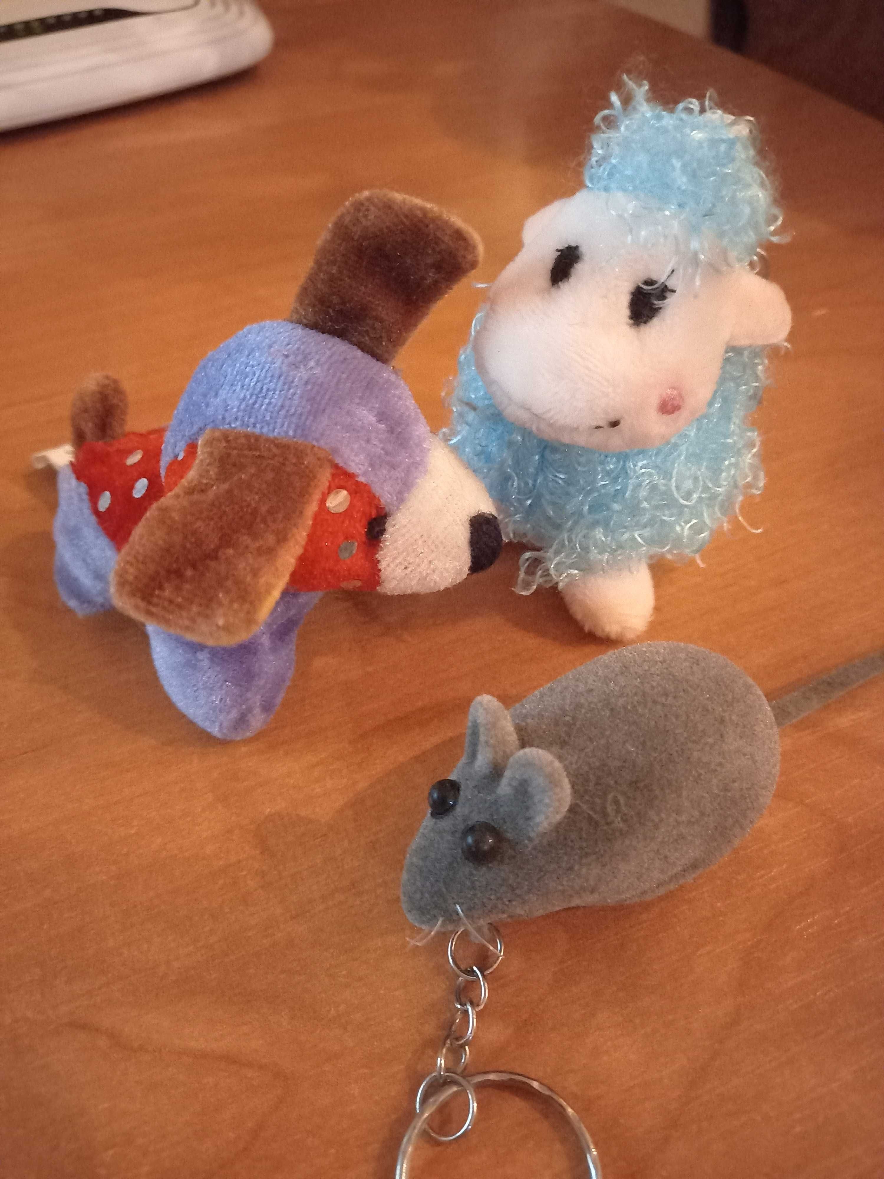 Мягкие игрушки-мышка,овечка,собачка брелок, подвеска на рюкзак,новые