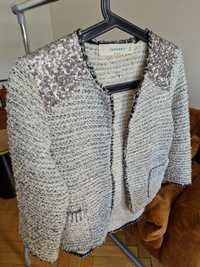Sweterek Zara M 38 marynarka ze srebrnymi ramionami