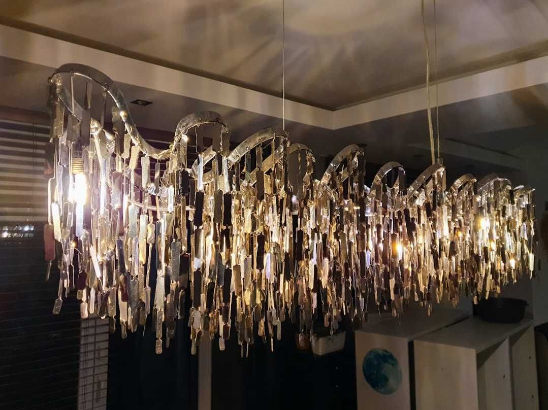 Żyrandol metalowy - lampa - salon jadalnia - design nowoczesny glamour